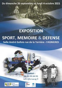 Affiche de Exposition : sport, mémoire et défense
