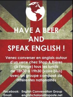 Affiche de l'évènement Conversation en anglais à Châlons-en-Champagne