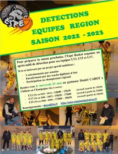 Affiche de l'évènement Détection équipes Region Espé Basket à Châlons-en-Champagne