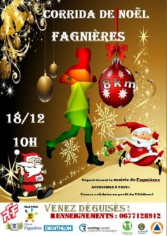 Affiche de l'évènement Corrida de noël -course le 18 décembre à 10h à Fagnières