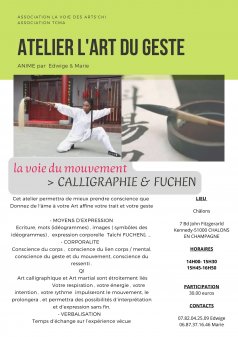 Affiche de l'évènement ATELIER CALLIGRAPHIE & TAICHI -FUCHEN - L'ART DU MOUVEMENT à Châlons-en-Champagne