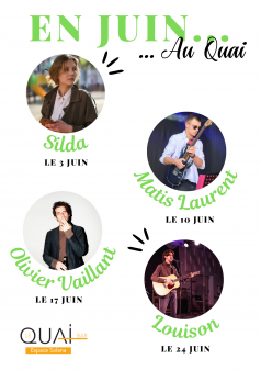Affiche de l'évènement Les concerts du mois de Juin au Bar Le Quai à Châlons-en-Champagne