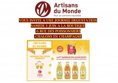 Affiche de l'évènement JOURNEE DEGUSTATIONS ARTISANS DU MONDE SAMEDI 3 JUIN à Châlons-en-Champagne