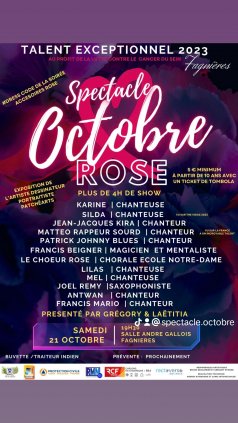 Affiche de l'évènement Spectacle pour Octobre Rose à Fagnières