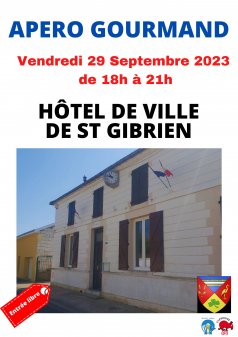 Affiche de l'évènement Apéro Gourmand à St Gibrien à Saint Gibrien