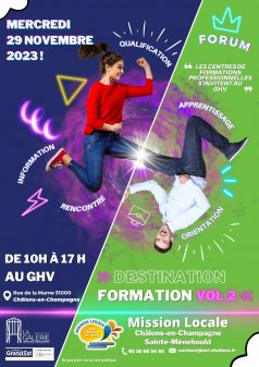 Affiche de l'évènement Destination Formation à Châlons-en-Champagne