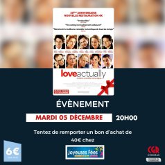 Affiche de l'évènement Séance spéciale : "LOVE ACTUALLY" à Châlons-en-Champagne