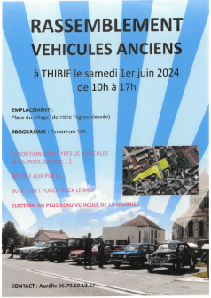 Affiche de l'évènement Rassemblement voitures anciennes à THIBIE