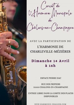 Affiche de l'évènement Grand Concert de l'Harmonie Municipale de Châlons-en-Champagne à Châlons-en-Champagne