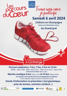 Affiche de l'évènement PARCOURS DU COEUR 2024 à Châlons-en-Champagne
