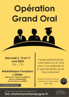 Affiche de l'évènement Opération Grand Oral  à Châlons-en-Champagne