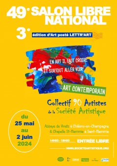Affiche de l'évènement 49e SALON LIBRE de la SOCIETE ARTISTIQUE de la POSTE & 3e édition d'ART POSTE LETTR'ART à Châlons-en-Champagne